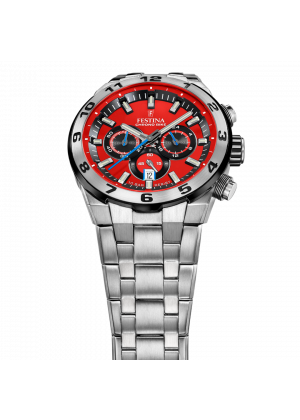 Montre pour homme festina chrono bike rouge avec bracelet en acier f20670/5