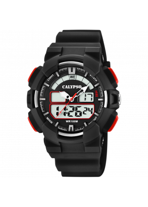 Montre calypso k5772/4 noir, bracelet d’ caoutchouc, enfants