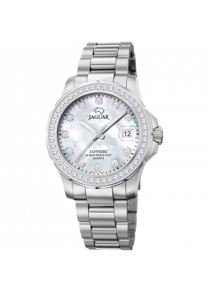 Montre femme jaguar executive dame blanche nacré j892/1