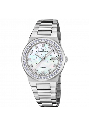 Montre femme candino constellation blanche nacré c4749/1