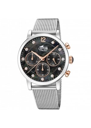 Montre lotus trendy 18676/4 gris, bracelet en acier, femme