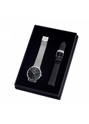 Montre lotus smart casual 18731/4 noir, bracelet en acier, femme