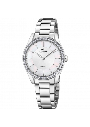 Montre lotus bliss 18796/1 crème, bracelet en acier inoxydable 316l, femme