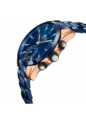 Montre lotus 18809/1 bleu, bracelet en acier inoxydable, homme