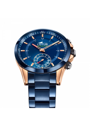 Montre lotus 18809/1 bleu, bracelet en acier inoxydable, homme