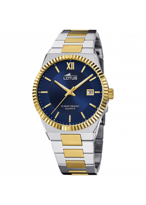 Montre lotus 18836/2 bleu, bracelet en acier inoxydable, homme