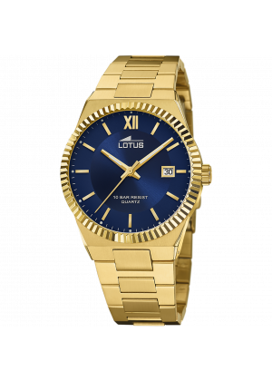 Montre lotus 18837/2 bleu, bracelet en acier inoxydable, homme