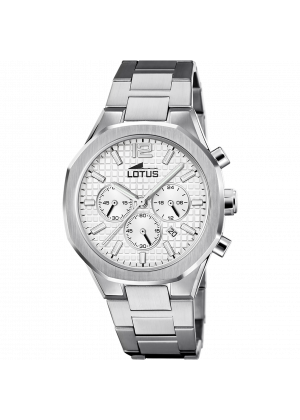 Montre lotus 18847/1 gris argent, bracelet en acier inoxydable 316l, homme