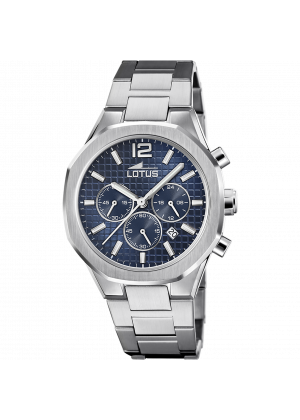 Montre lotus 18847/2 bleu, bracelet en acier inoxydable 316l, homme