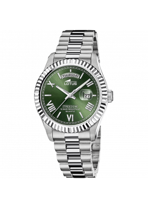 Montre lotus 18854/3 vert, bracelet en acier inoxydable, homme