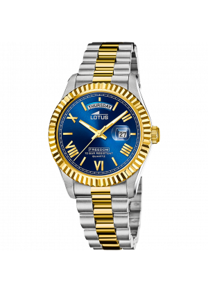 Montre lotus 18855/2 bleu, bracelet en acier inoxydable, homme