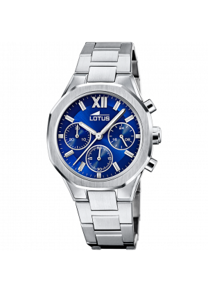 Montre lotus 18869/2 bleu, bracelet en acier inoxydable 316l, femme