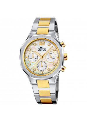 Montre lotus 18870/1 crème, bracelet caoutchouc, femme