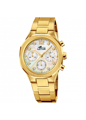 Montre lotus 18871/1 crème, bracelet en acier inoxydable 316l, femme