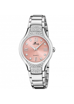 Montre lotus 18910/2 rose, bracelet en acier inoxydable 316l, femme