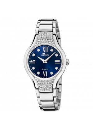 Montre lotus 18910/4 bleu, bracelet en acier inoxydable 316l, femme