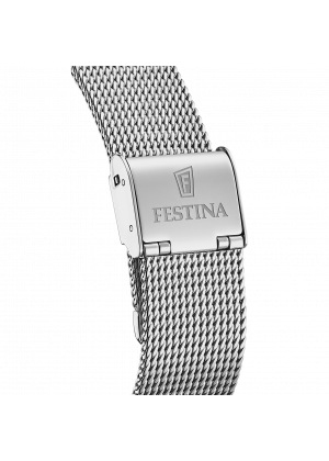 Montre festina f20475/1 blanc, bracelet acier inoxydable, femme